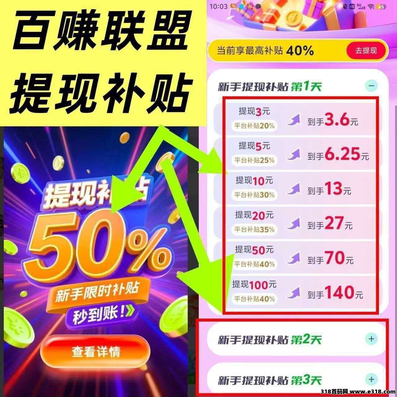 〖百赚联盟〗首码，零撸广告赚，保底收益高，团队模式，放水中
