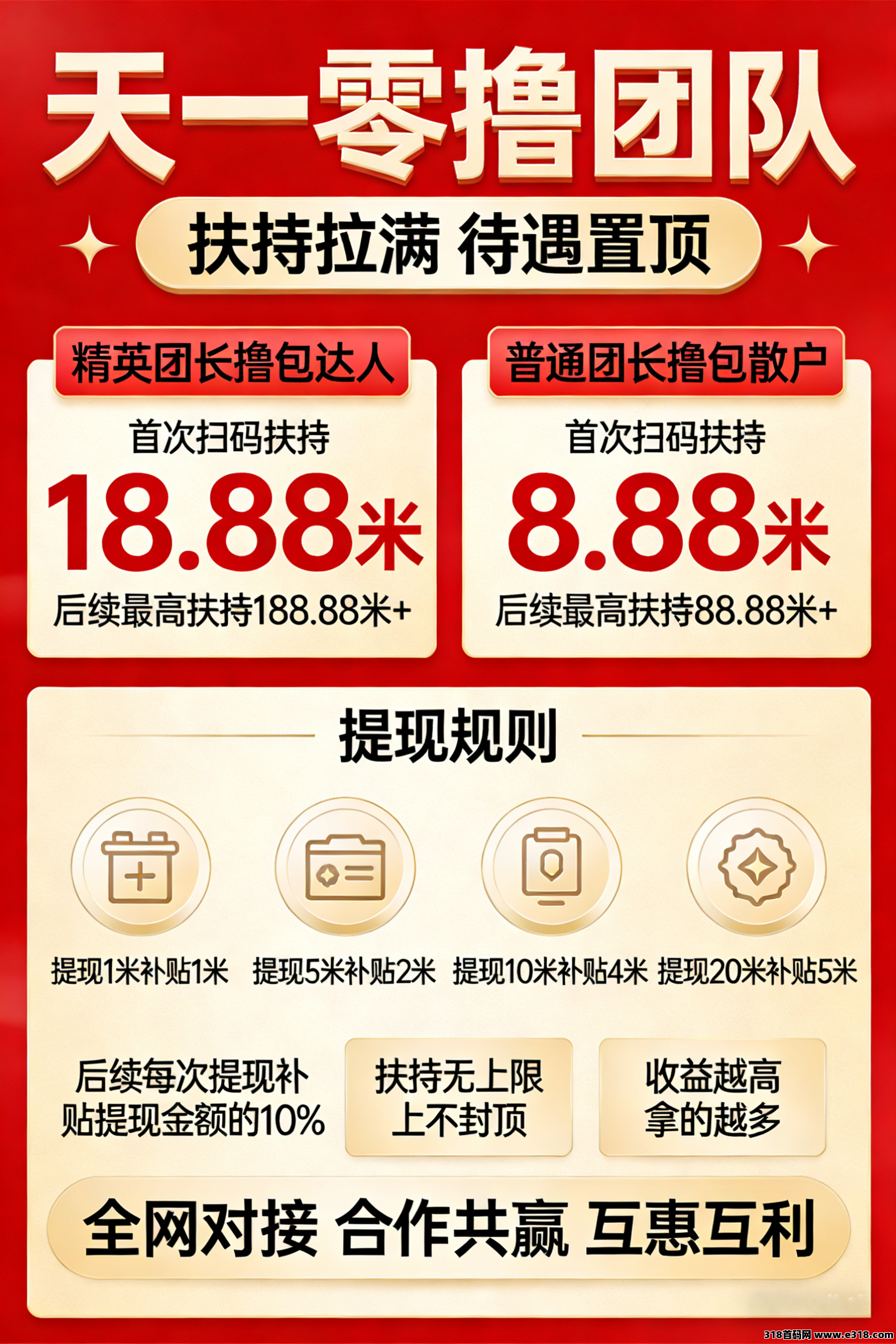 五福夺宝首码,超高扶持等你拿,零撸广告赚,不养机