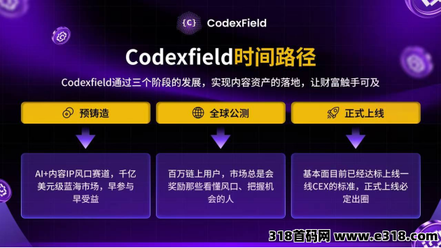 币安孵化的冠军项目“CodexField”，上线挖头矿