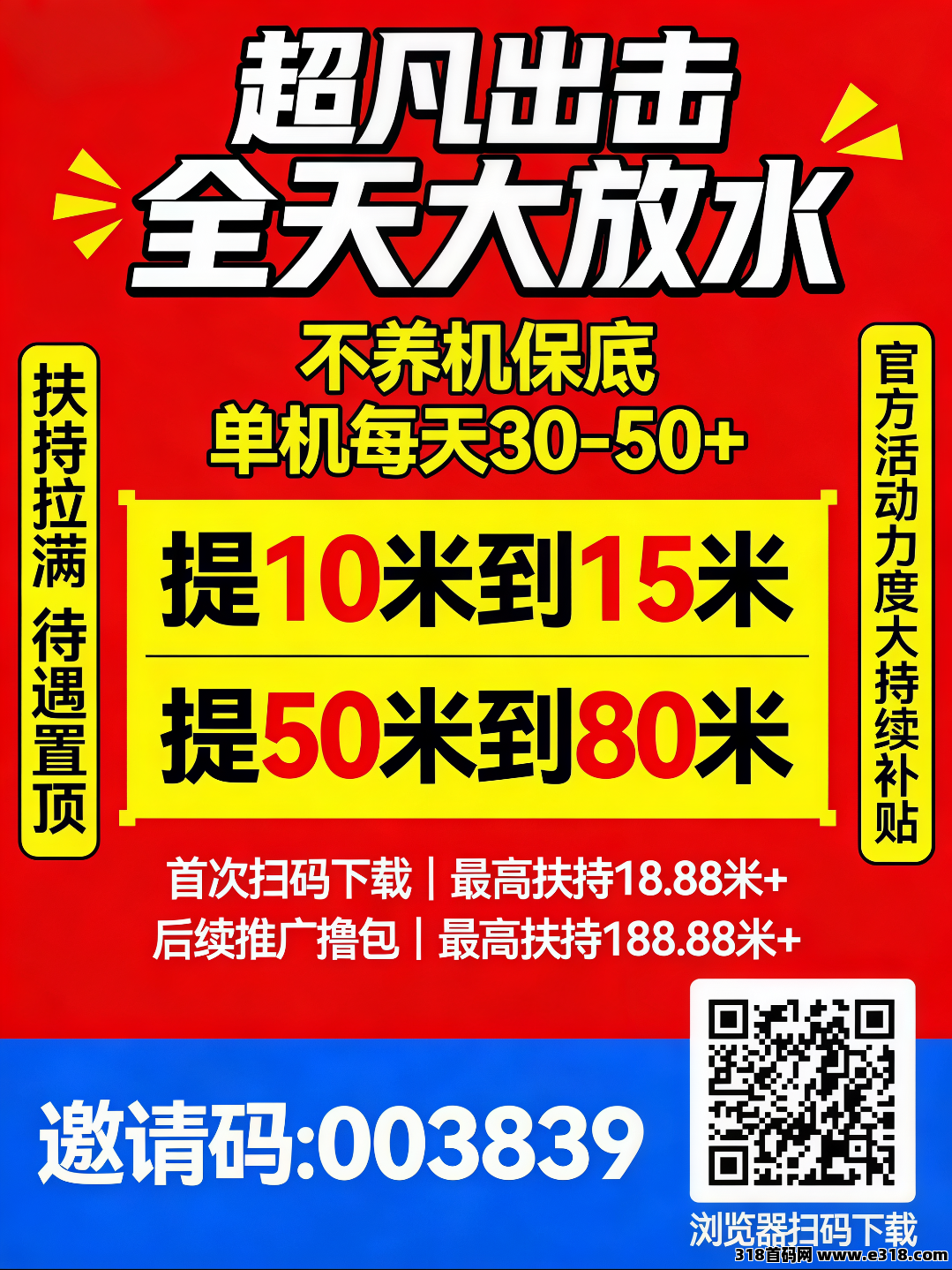 首码超凡出击零撸广告，首次扫码高额扶持，不养机保底，全天大放水