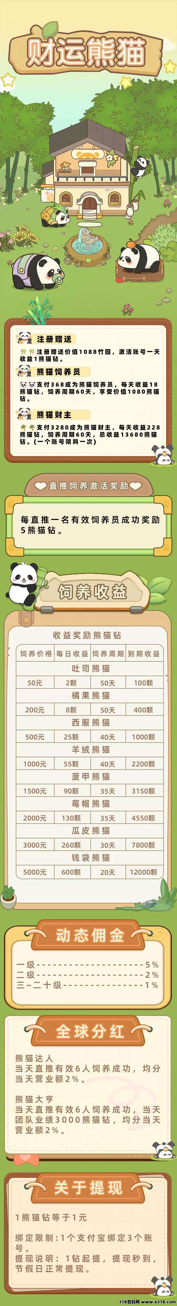 财运熊猫刚出一秒，亲测零投资提现到账，无手续费，本人常驻公司