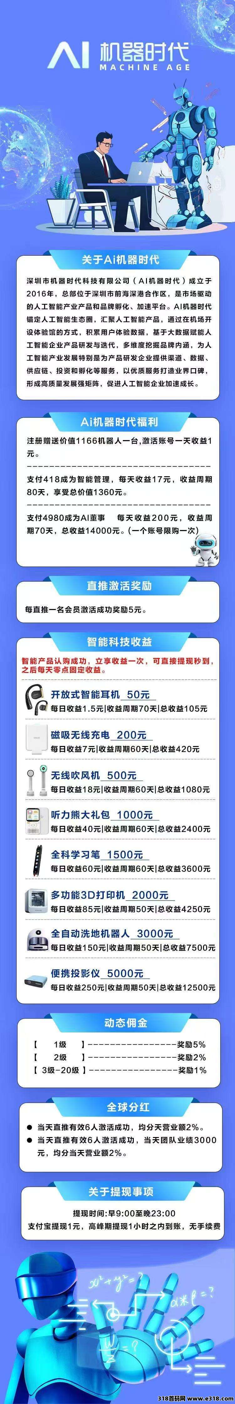 AI机器时代预热后天上线,对接第一批吃肉,零撸预热首码