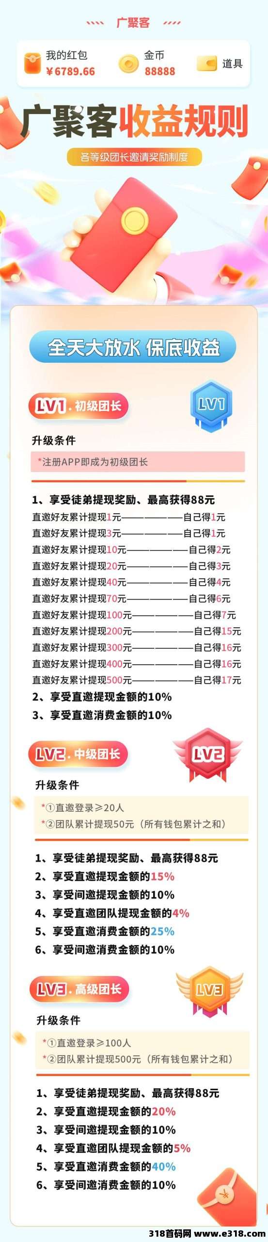 新出0撸广告赚项目【广聚客】不养机收益高，全天放水，对接报ID开高团