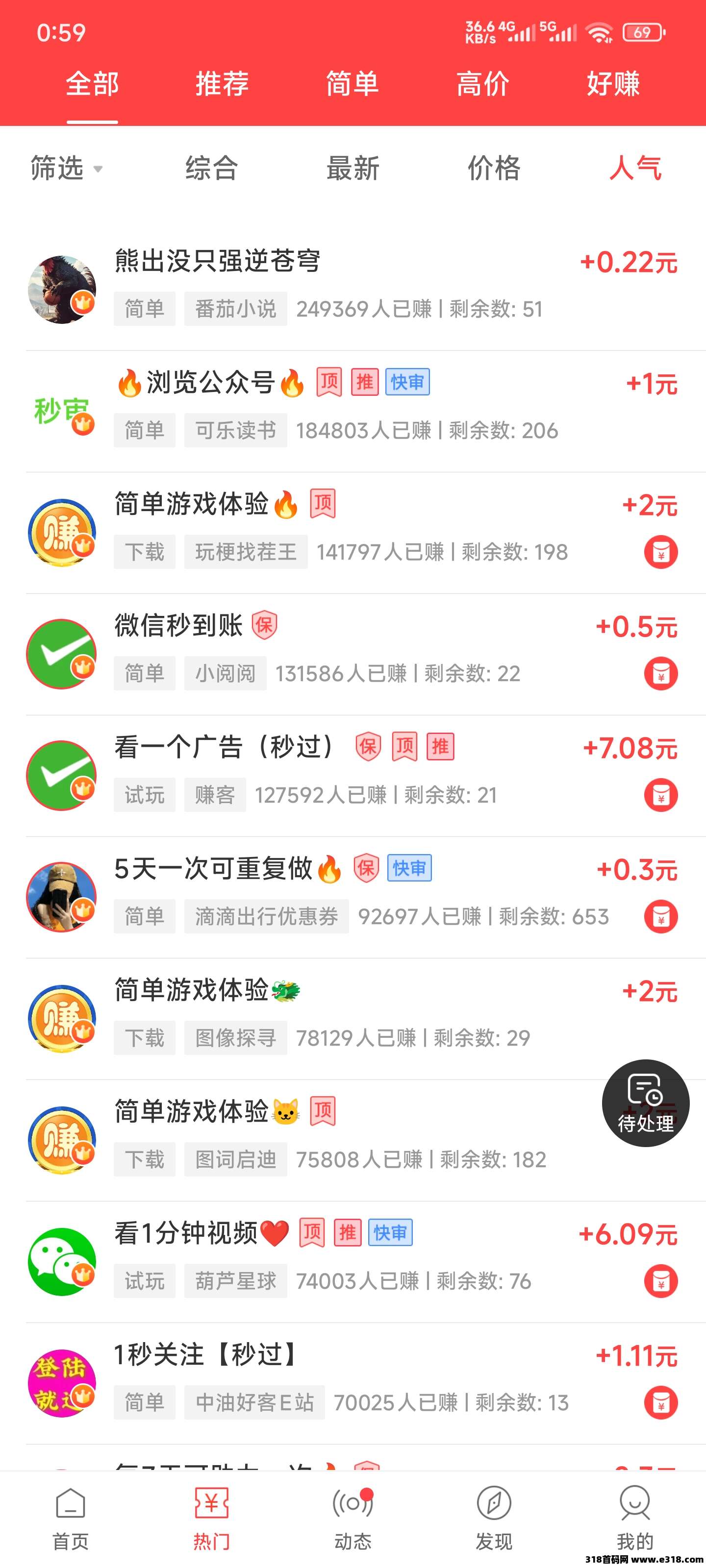 【赚钱了】7年大平台，人流超大，适合发布悬赏任务或者接单赚佣金