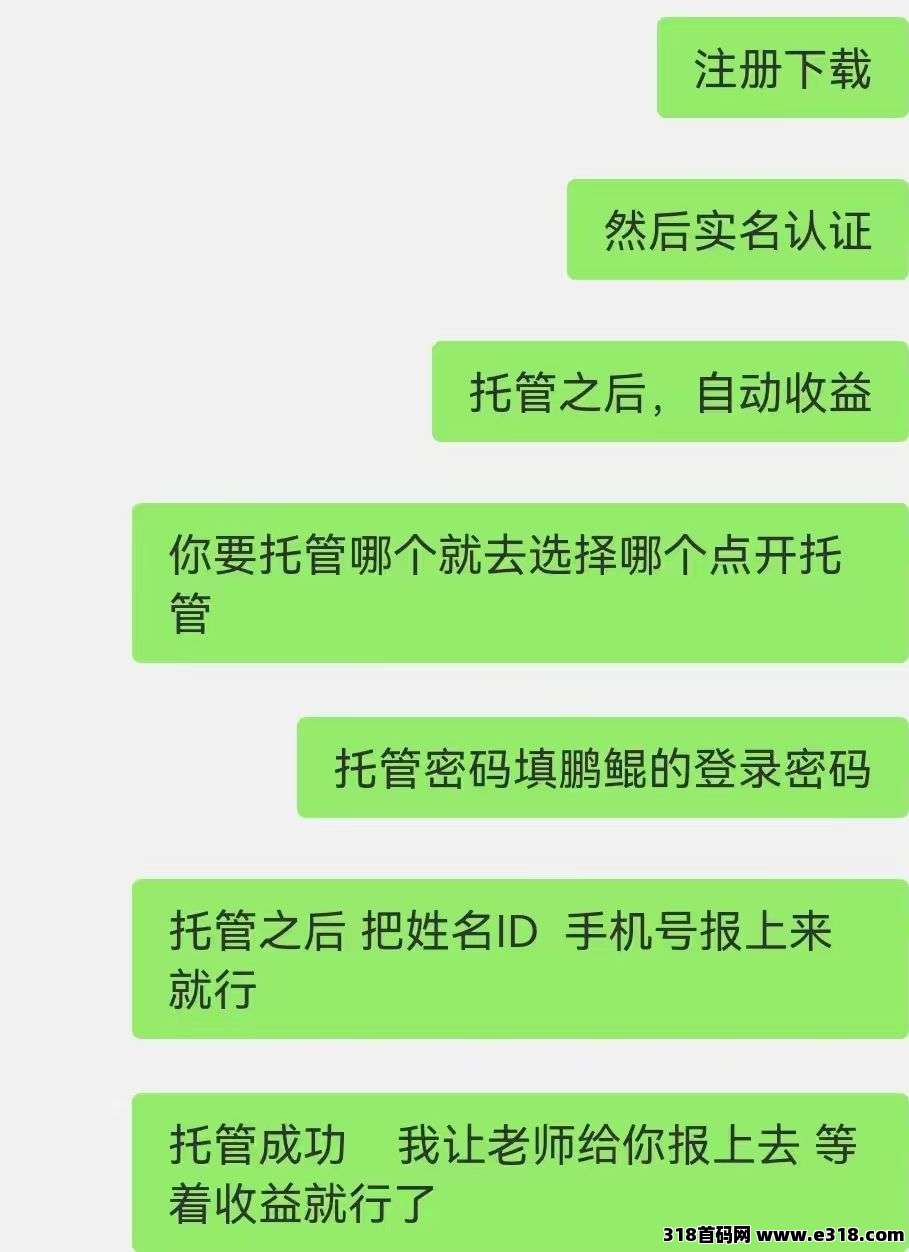 首码鲲鹏零撸，托管躺平高额收益