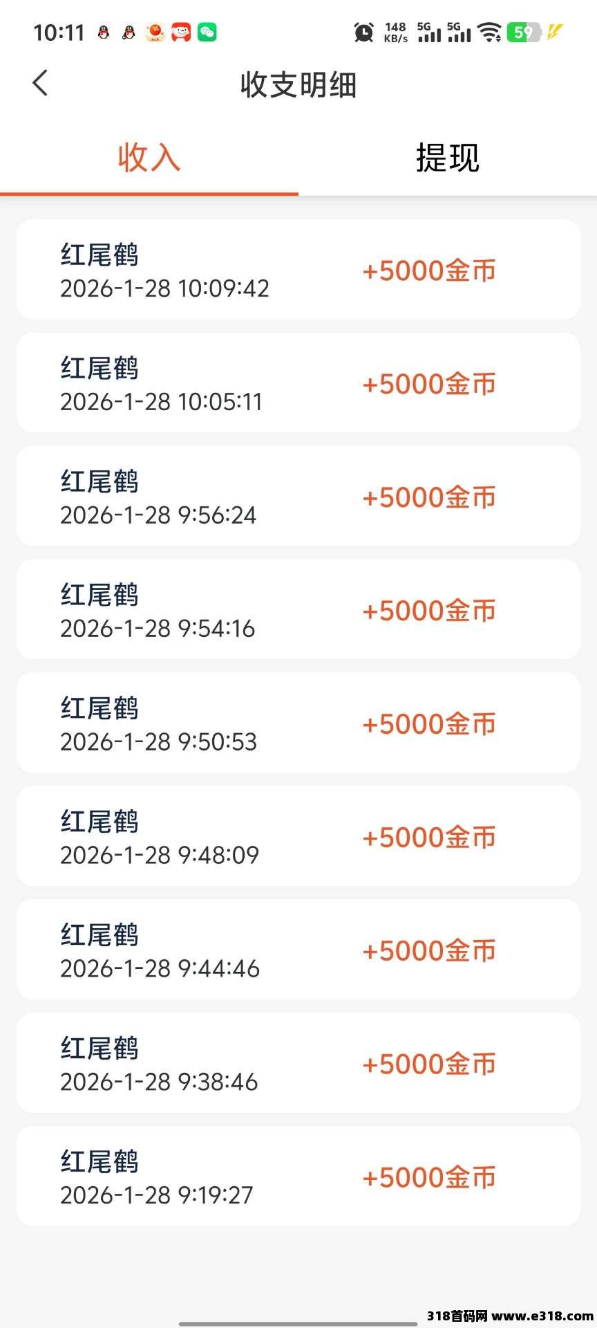 红尾鹤，不推人也能每天分米